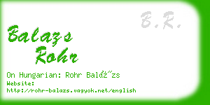 balazs rohr business card